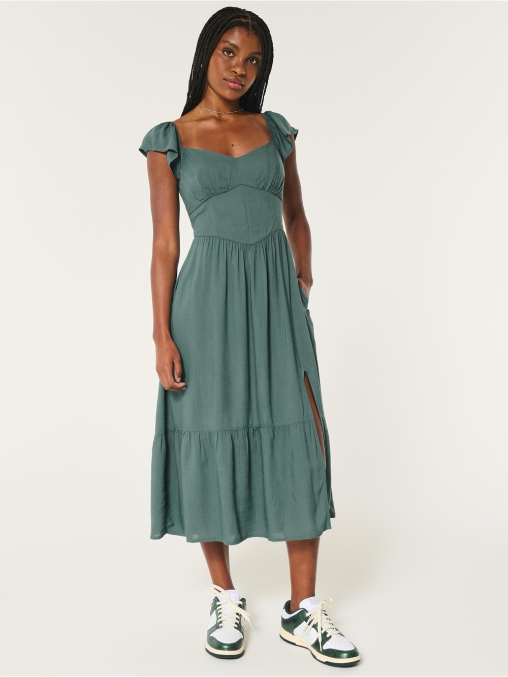 Hollister Lace Back Midi Dress - Picture 1 of 8